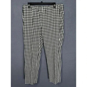 J. Jill Pants Sz 14 Black Buffalo Plaid Essential Cotton Stretch Ankle Pull On
